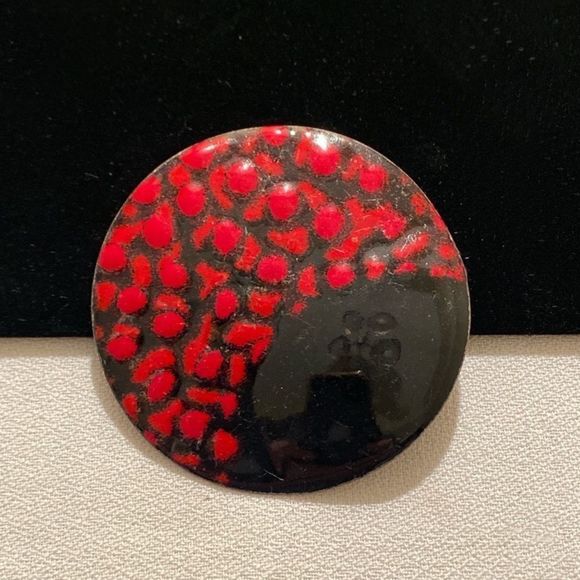 Vintage Abstract Enamel And Metal Brooch Or Pin - Picture 4 of 11